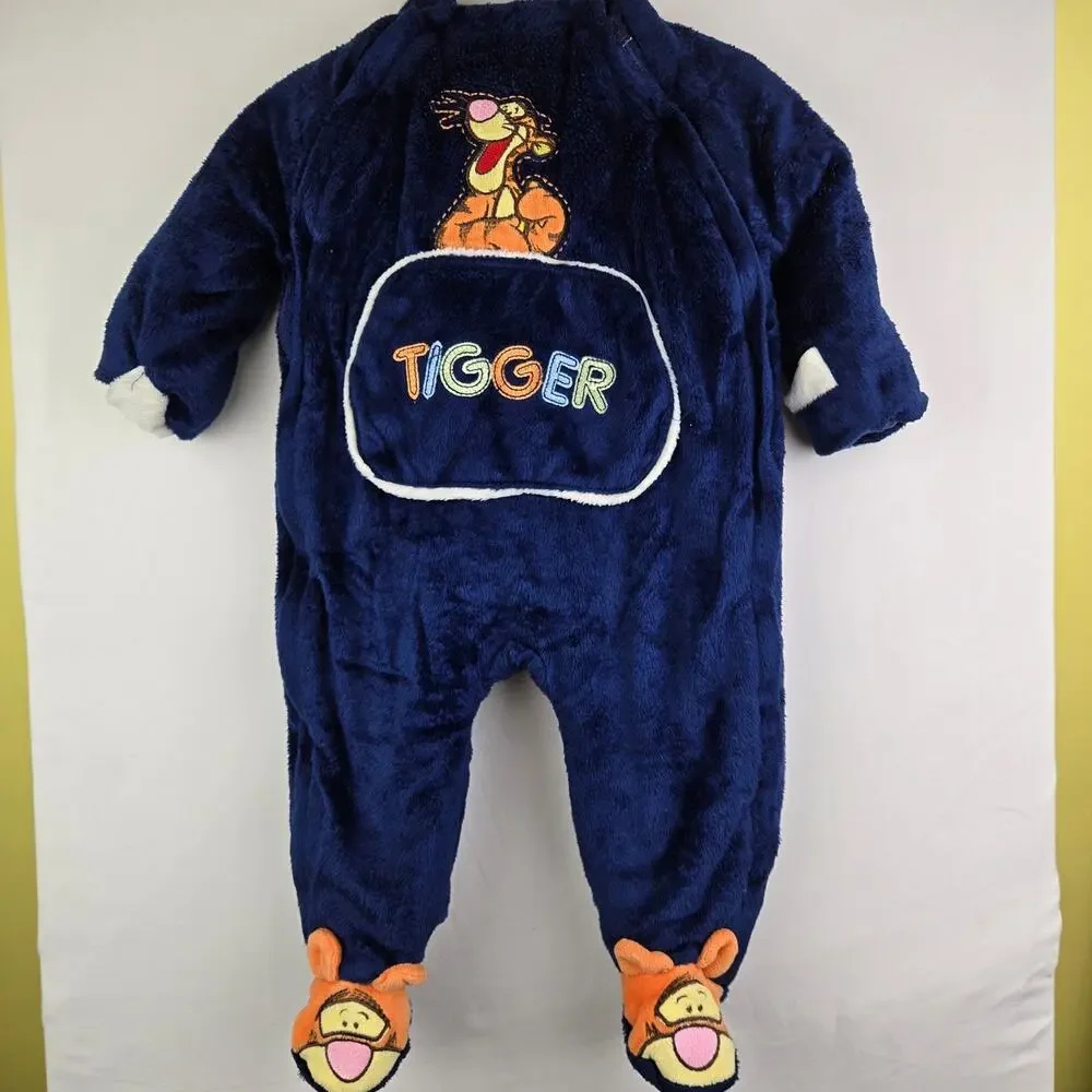 Disney‎ baby Tigger fuzzy winter one piece size 3-6 months